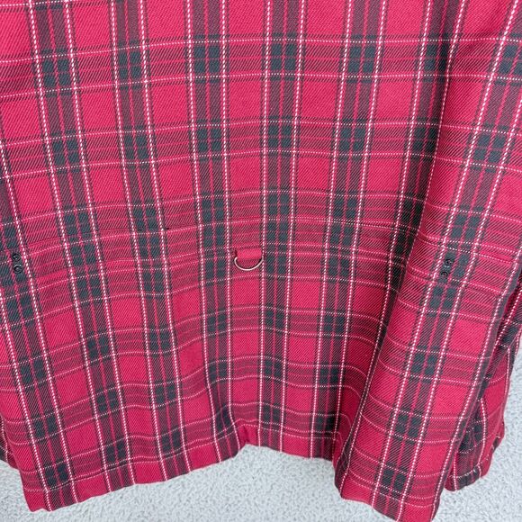 Vintage Y2K Quiksilver Quilted Flannel Shacket Red Black Plaid Mens M Surf Skate - Picture 9 of 11